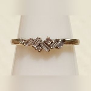 *BP #3149 Lab Ombre Amethyst Rhodium Band Ring 8.75 BRAND NEW